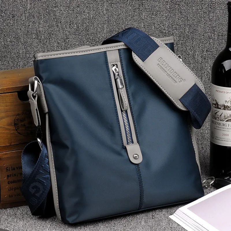 Imagem -02 - Bolsa de Ombro Oxford Masculina Bolsas Crossbody Impermeável Viagem Curta Zíper Cor Sólida Negócios Mensageiro Masculino Nova Moda