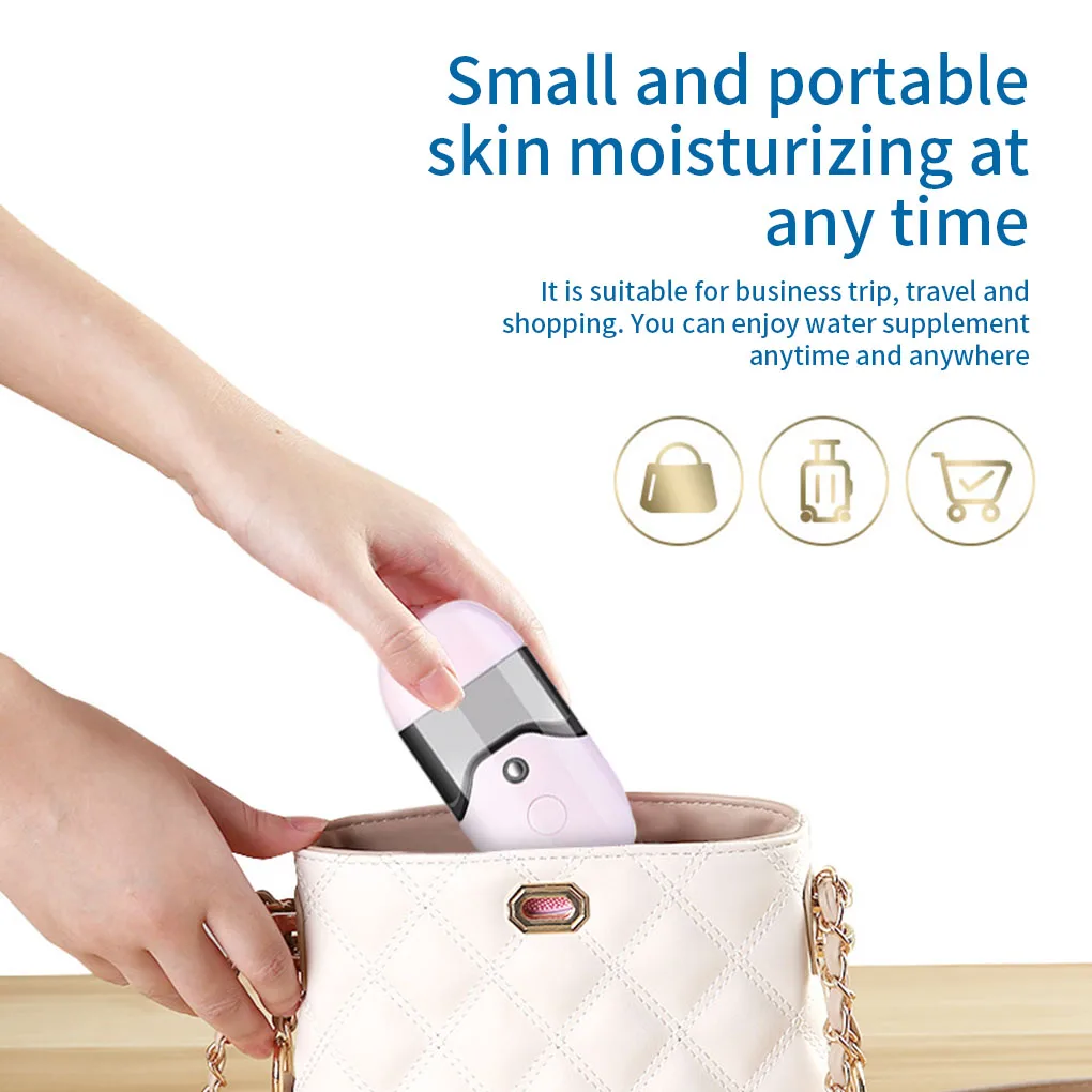 Humidificateur de beauté à pulvérisation froide pour femme, pulvérisateur facial aste USB, outil de pulvérisation facial portable, 50ml