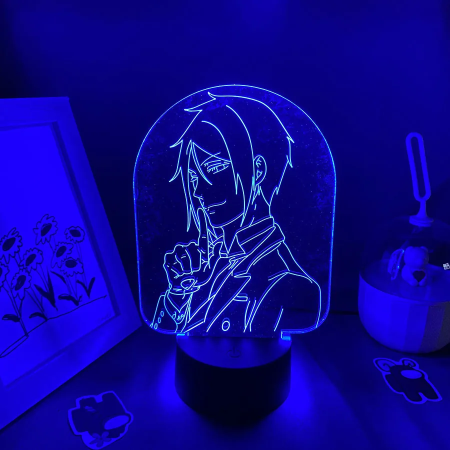 

Anime Black Butler 3D LED Neon Night Lights Birthday Gift for Friends Bedroom Table Decor Manga Sebastian Michaelis Lava Lamps