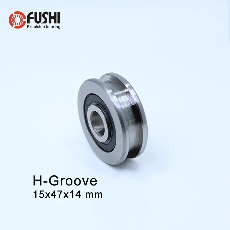 H Sulco Rolamento (1 PC) 15 * H6 47*14mm Aço Rolamento de Rolos/3 H10/3 trilho de Guia de Slides Rolamentos de Roda U polia