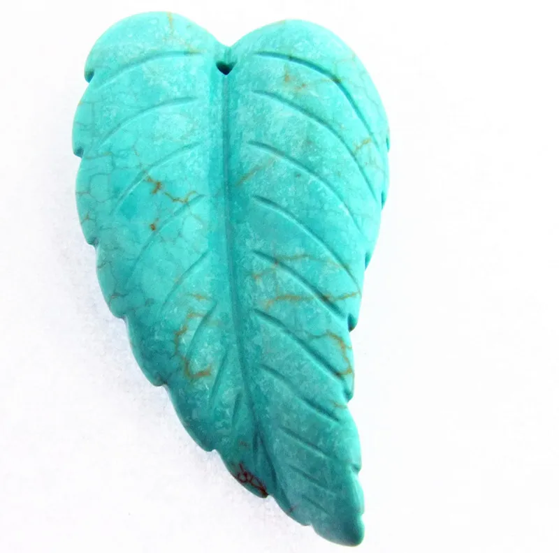 2pcs/lot Howlite Turquoise Pendant Gemstone Jewelry Autumn Fall Leaf Charms Pendants For DIY Bridesmaid Necklace