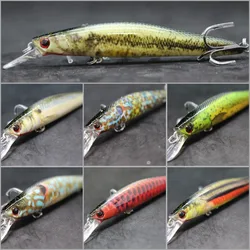 wLure Wobbler Fishing Lures 13.5g 11.4cm Lifelike Weight Transfer Long Distance Floating Lure Jerkbait  Treble Hooks HM673