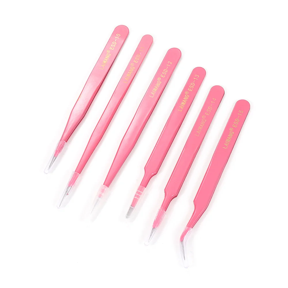 1pcs Anti-Static Excellent Quality Tweezers Bend Long Nose Cross Tweezers For Intersperse Beads Jewerly Tools Sewing Accessories