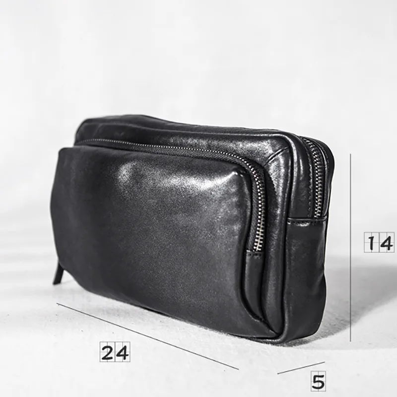 Imagem -06 - Aetoo Bolsa Pequena de Couro com Camada de Cabeça Couro de Vaca da Moda Bolsa Masculina Simples com Alça para Cabeça