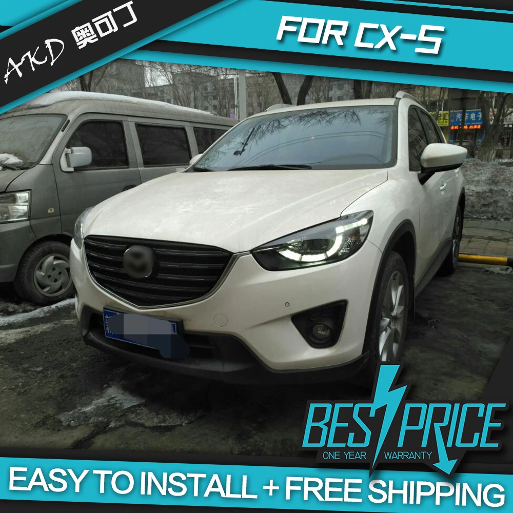 AKD Cars Styling Headlight For Mazda CX-5 2011-2015 CX5 Headlights LED Running lights Bi-Xenon Beam Fog lights angel eyes Auto