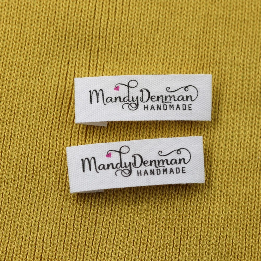 Custom Sewing labels / Brand labels, Custom Clothing Tags, Cotton Ribbon label,  Handmade label (FR007)