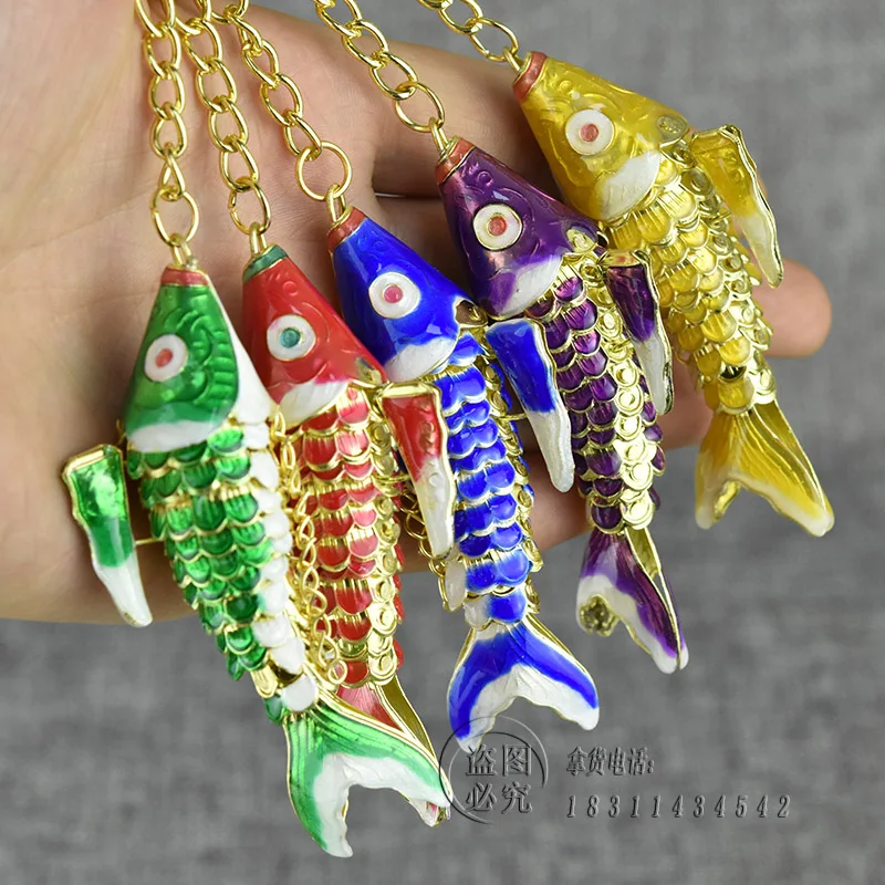 

10pcs Sway Vivid Cute Enamel Luck Koi Fish Charms for Keychains Keyrings Carp Pendant Key Holder Small Gift Items with bags