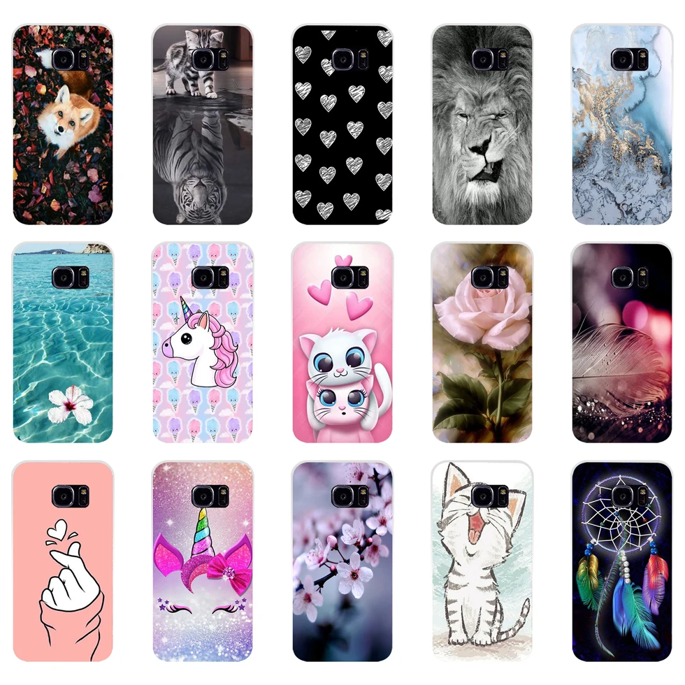 Silicon phone Case For Samsung Galaxy S6 S7 Cases Cover For Samsung S6 S7 edge Phone shell new design full 360 protective 4