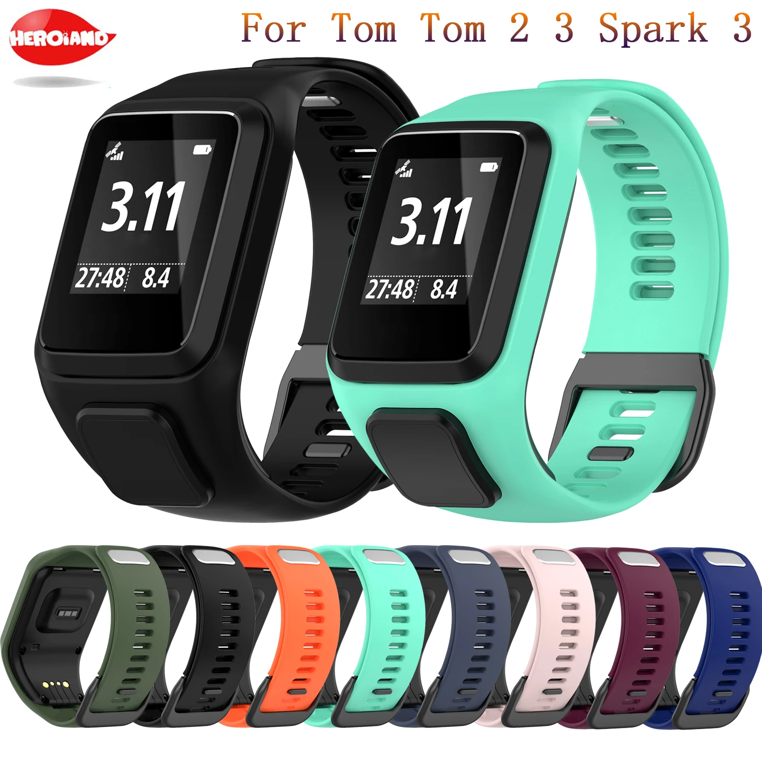 Hot Silicone Replacement Wristband Watch Band Strap For TomTom Runner 2 3 Spark 3 GPS Sport Watch Tom 2 3 Series Soft Smart Band