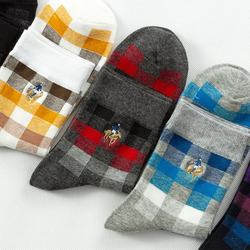 Brand Socks PIER POLO Fashion British Style Men Socks Casual Embroidery Cotton Socks Autumn Winter Crew Socks Wholesale