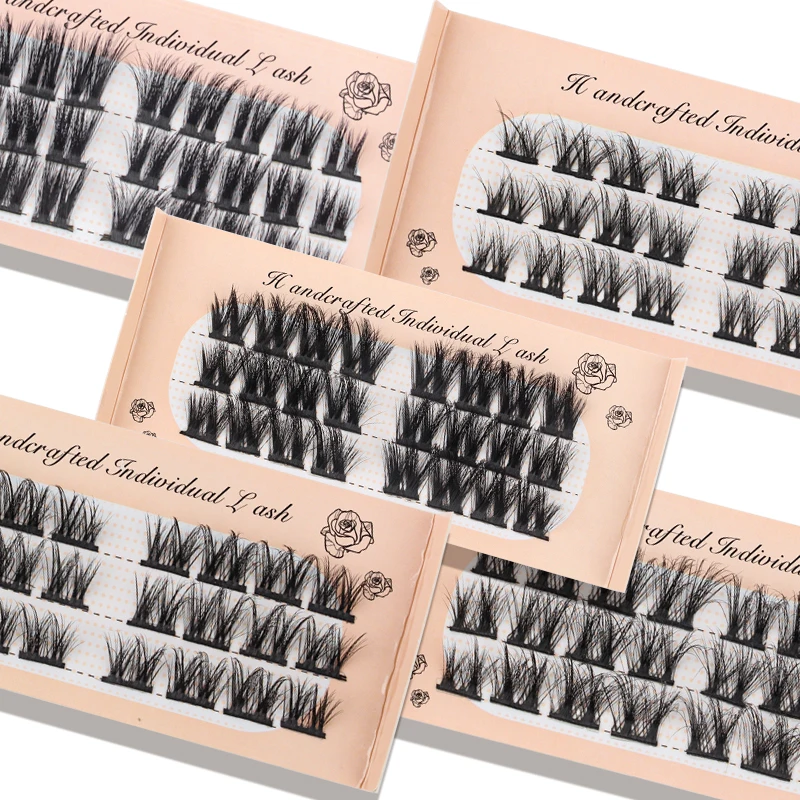 Wholesale Eyelashes Extension Fluffy Segmented Eyelashes Bundles Dramatic Individual Lashes Makeup Soft False Eyelashes In Bulk