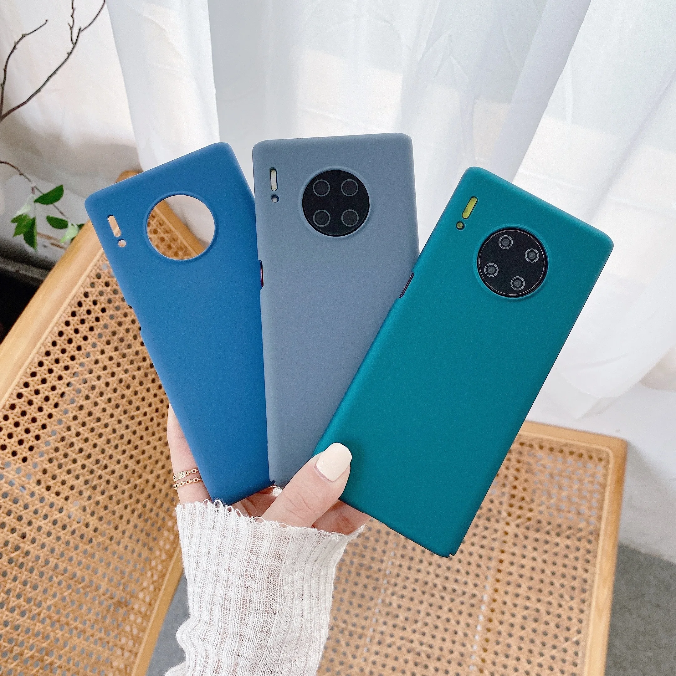 Anti-Fingerprint Matte Back Case For Huawei Mate 20 30 40 Pro P20 P30 P40 P50 Pro Honor 50 30 Sandstone Hard PC Cover non-slip