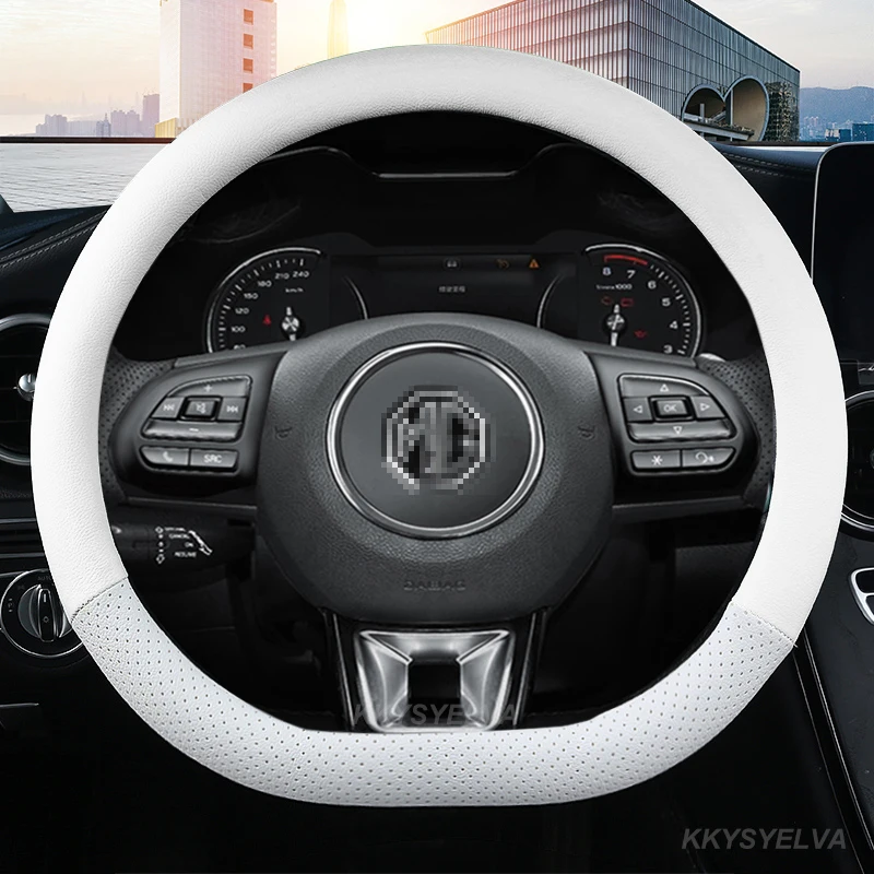 Microfiber Leather Car Steering Wheel Cover 15 Inch/38cm for MG 3 5 6 7 ZS HS GS EHS EZS GT EV RX Currency Accessories