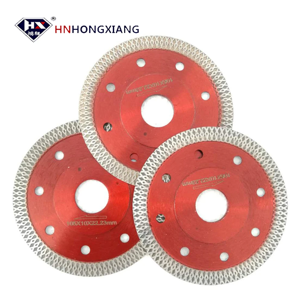 HNHONGXIANG Diamond Saw Blade Hot Pressed Sintered X Mesh Turbo Cutting Disc for Granite Marble, Ceramic Tile, Vitrified Brick