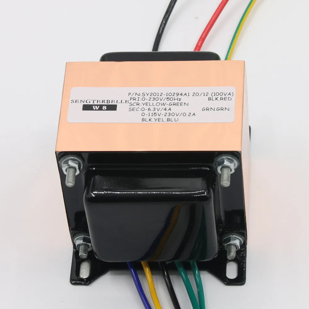 100W EI Power Transformer Input: 230V Output: 0V-115V-230V/200MA+6.3V/4000MA Audio Transformer For Class A Tube Amplifier