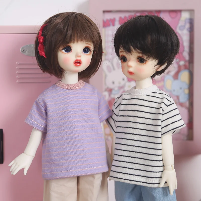 

1/6 BJD doll clothes basic short-sleeved T-shirt all-match top denim pants pants suitable for Blyth, yosd, 30cm doll accessories