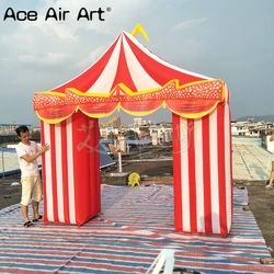 Inflatable Circus Arch for Party, Carnival Arch Gate, Beautiful Red and White, Made by Ace Air Art, 3mwx3mh