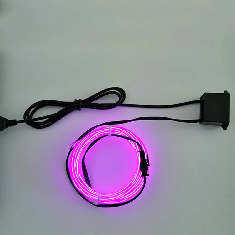 Brightness Flexbile Rope El Neon Light 2.3mm With Usb Inverter +Free Shipping blue/red/pink/green/yellow/orange/purple