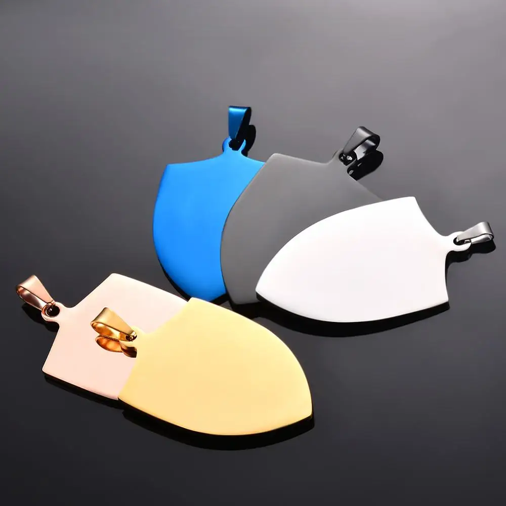 3pcs Stainless Steel Military Army Pendant for Custom Engraving  Dog Tag Wholesale Shield Shape Necklace Jewelry Accessories