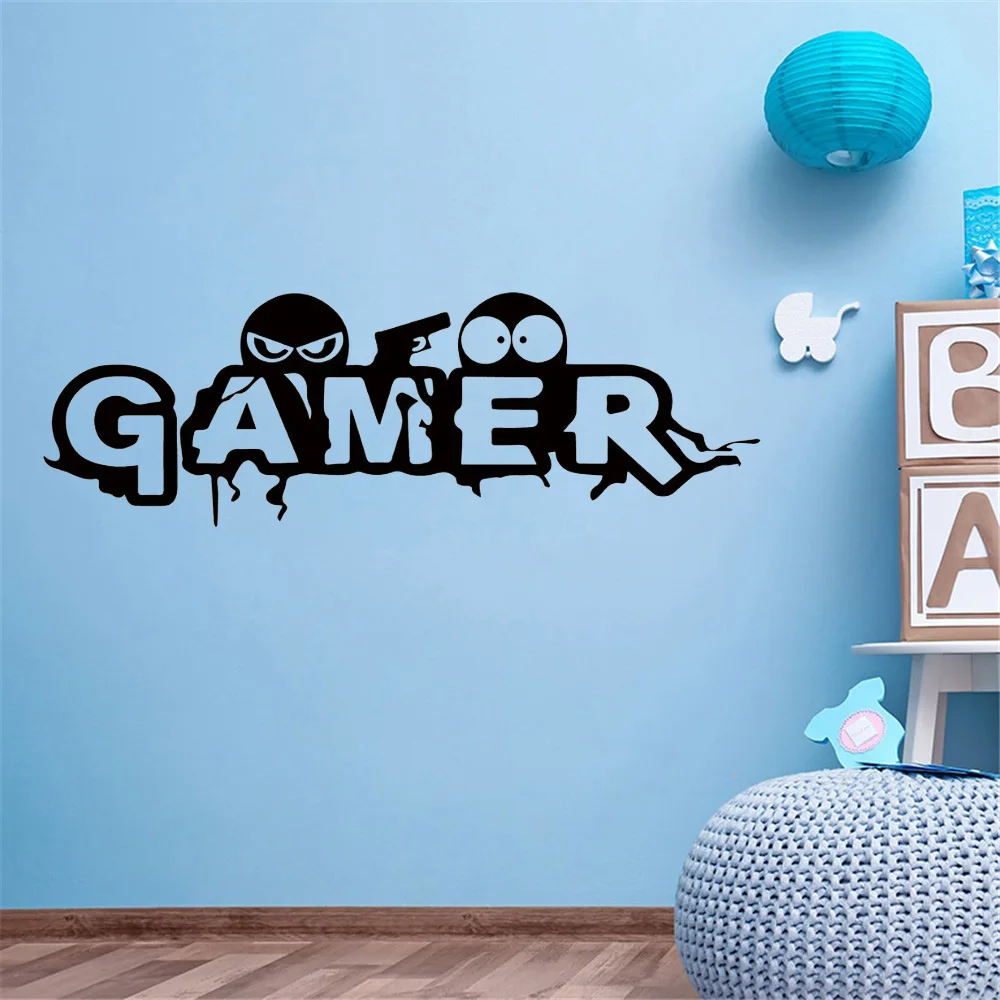 Creative Gamer Wall Sticker for boy Children's room decoration Mural Art Decals wallpaper Cartoon Game room stickers