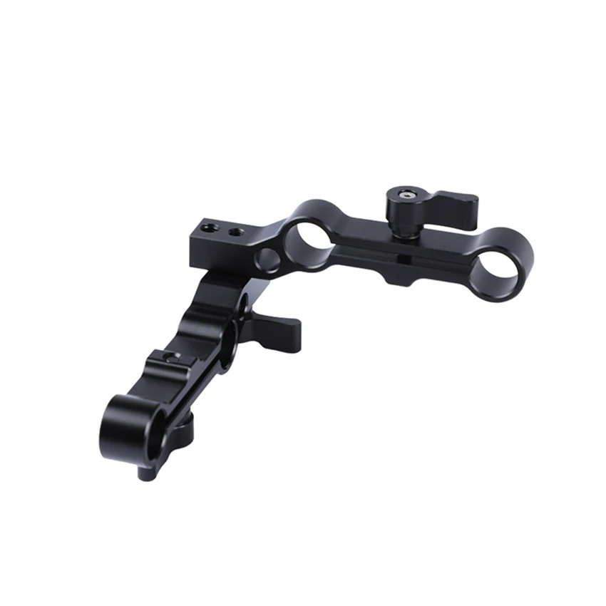 CAMVATE Dual-Port 15Mm Rod Clamp Railblock อะแดปเตอร์ชุดคู่90/180องศาปรับได้สำหรับกล้อง DSLR Mount rig