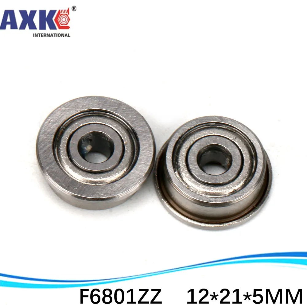 F6801ZZ Flange Bearing 12x21x5 mm ABEC-1 ( 10 PCS ) Thin Section Flanged F6801 Z ZZ Ball Bearings 12*21*23*5*1 mm