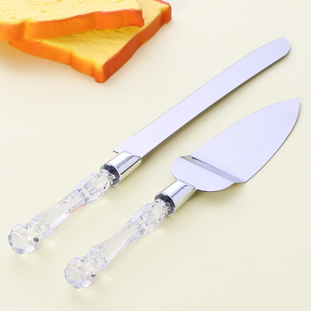 2Pcs Stainless Steel Cake Shovel Set Bread Pizza Knife Dessert Pie Fondant Divider Cutter Spatula Server Baking Tool for Wedding