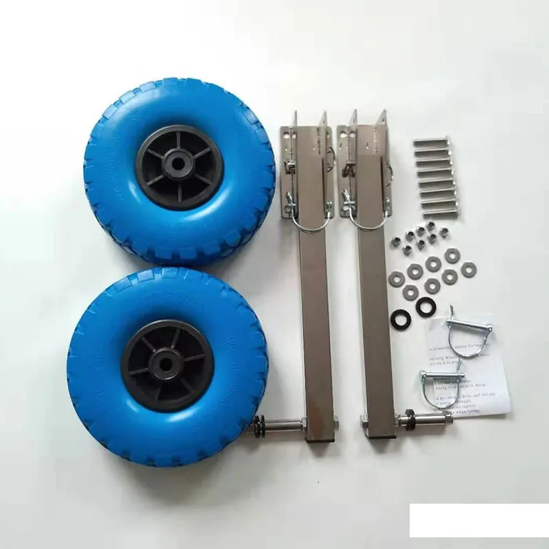 Più Nuovo in Acciaio Inox Ruota di Poppa Lancio per Gommone Kayak Gommone Yacht Zattera Trolley Kayak Accessori