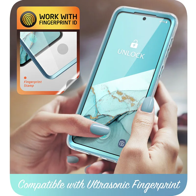 For Samsung Galaxy S21 FE Case 5G (2022) I-BLASON Cosmo Slim Full-Body Stylish Protective Case with Built-in Screen Protector