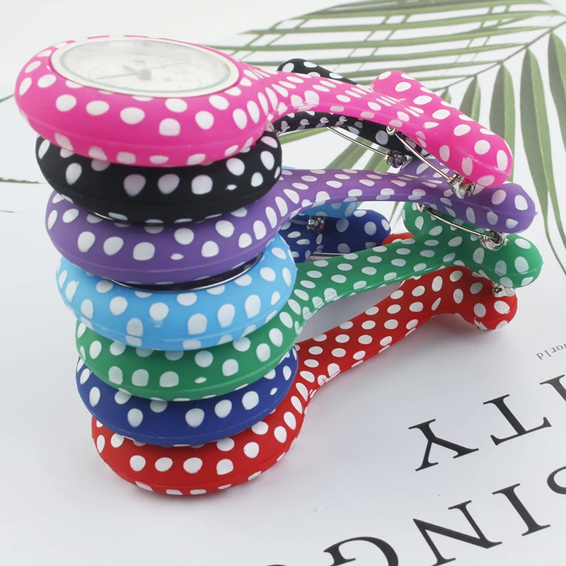 สีสัน Dot Silicone พยาบาลนาฬิกา Fob Medical Gift สำหรับหมอพยาบาลแพทย์โรงพยาบาลยอมรับ OEM Dropshipping