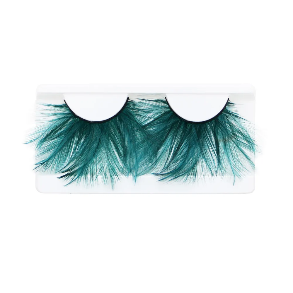 Colored Feather False Eyelashes Stage Makeup Exaggerated Thick Colorful Fake Eyelashes Soft Lashes Extension Wholesale Eyelashes