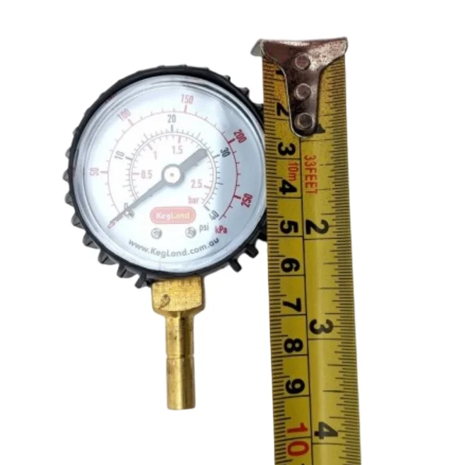KegLand 8mm 5/16 Push in Pressure Gauge 0-150psi