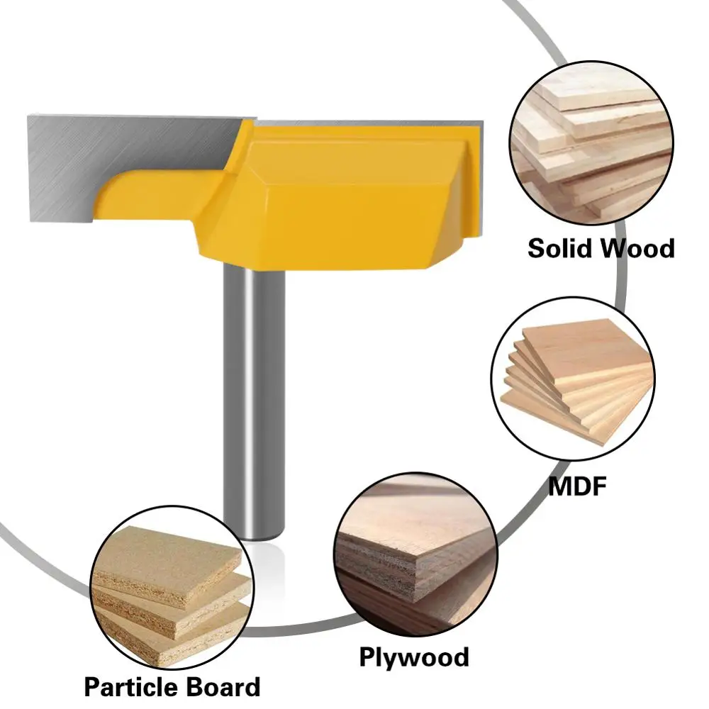 Cleaning Bottom Router Bits with 8mm Shank,2-1/4 Cutting Diameter for Surface Planing Router Bit