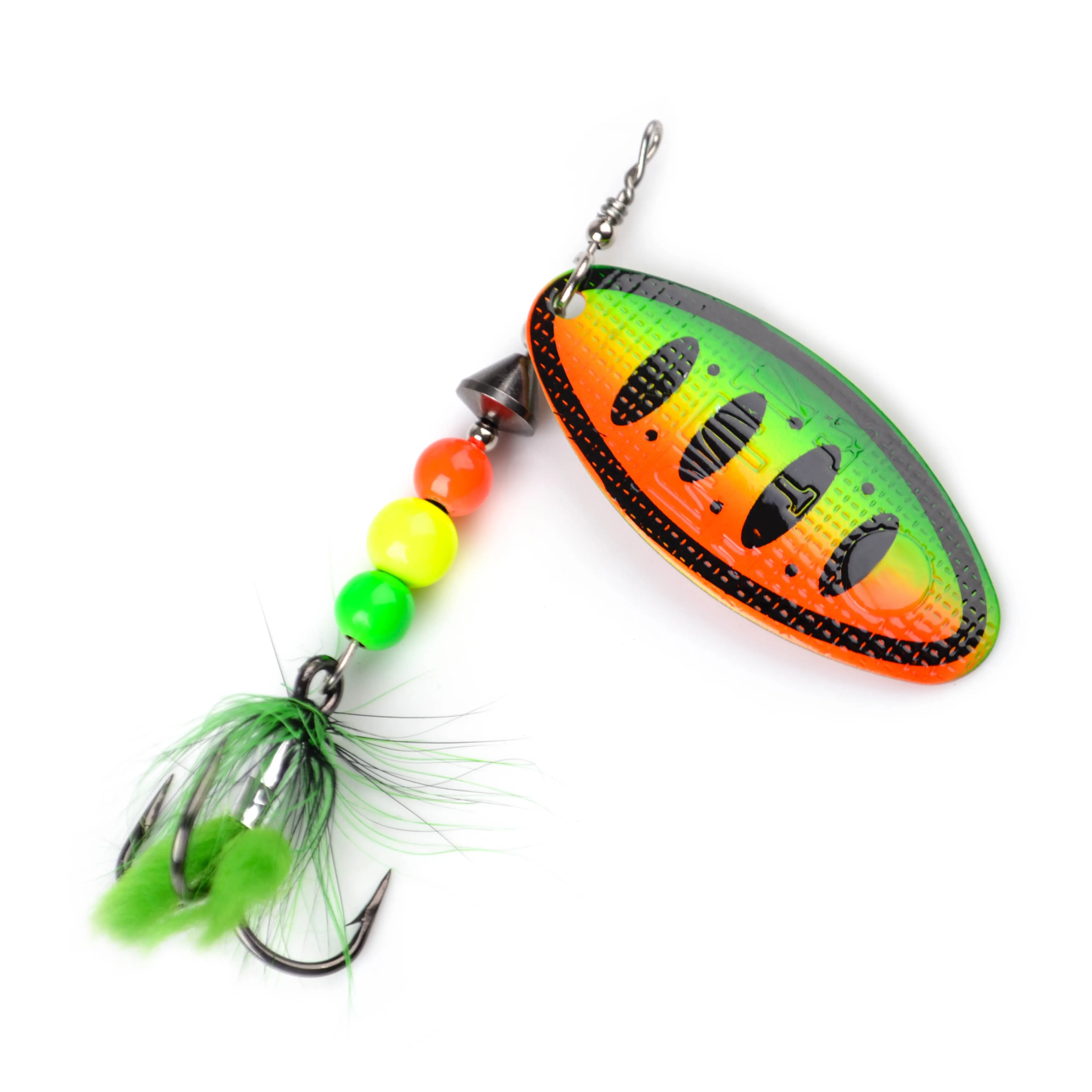 FTK Metal Fishing Lure Spinner Bait 8g/14g/20g Hard Bait Spoon Lures with Feather Treble Hooks Carp Pike Fishing Tackle