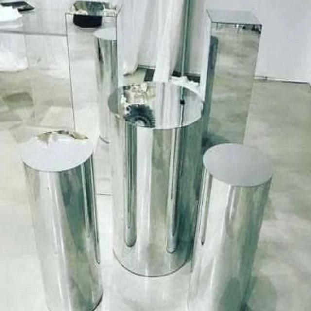 

Mental stand Wedding Display Pedestal Acrylic Mirrored Wedding Decoration Columns Walkway yudao611