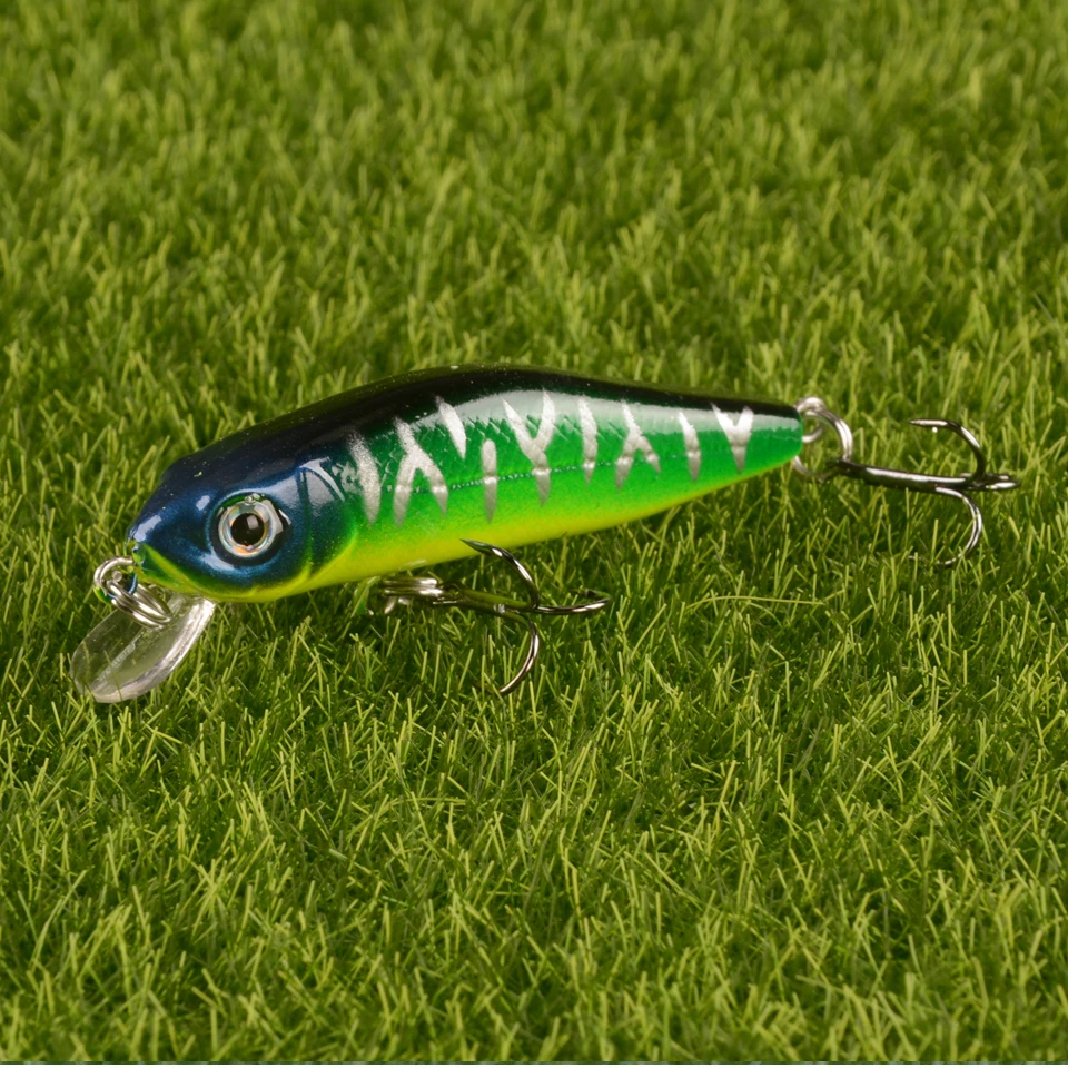 LINGYUE 60MM 4.5G Floating Minnow Hard Artificial Bait Topwater Wobblers 3D Eyes Fishing Lure For Bass Pike Pesca