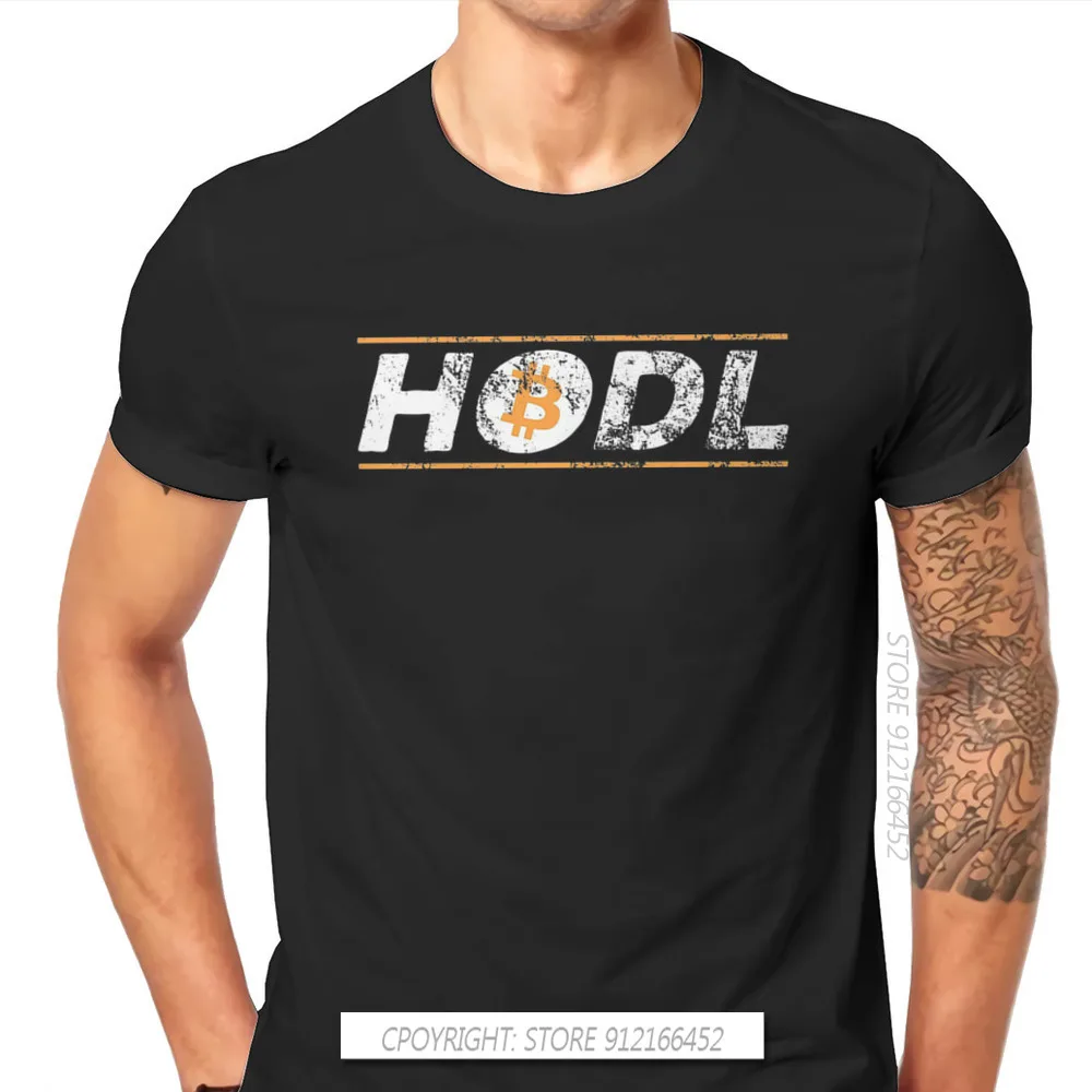 Bitcoin Art Vintage HODL BTC Tshirt High Quality Graphic Men Classic Men Streetwear Pure Cotton Harajuku T Shirt