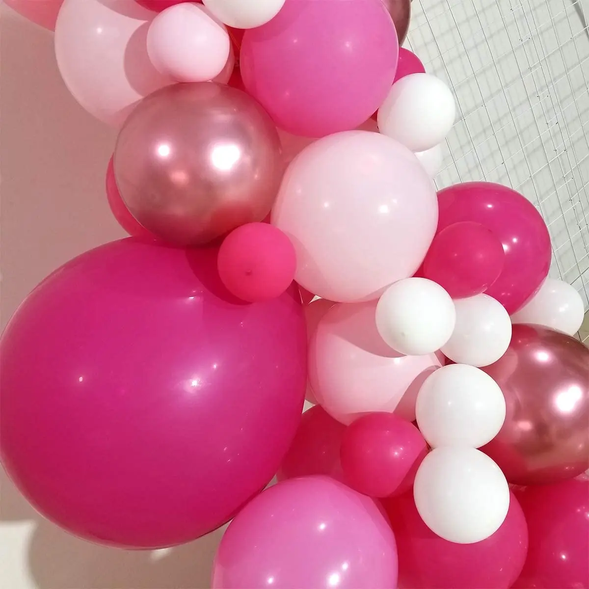 Pink Balloon Garland - Metallic Rose Gold Pink White Latex Balloons - For Barbie Theme Party Girl Birthday Baby Shower