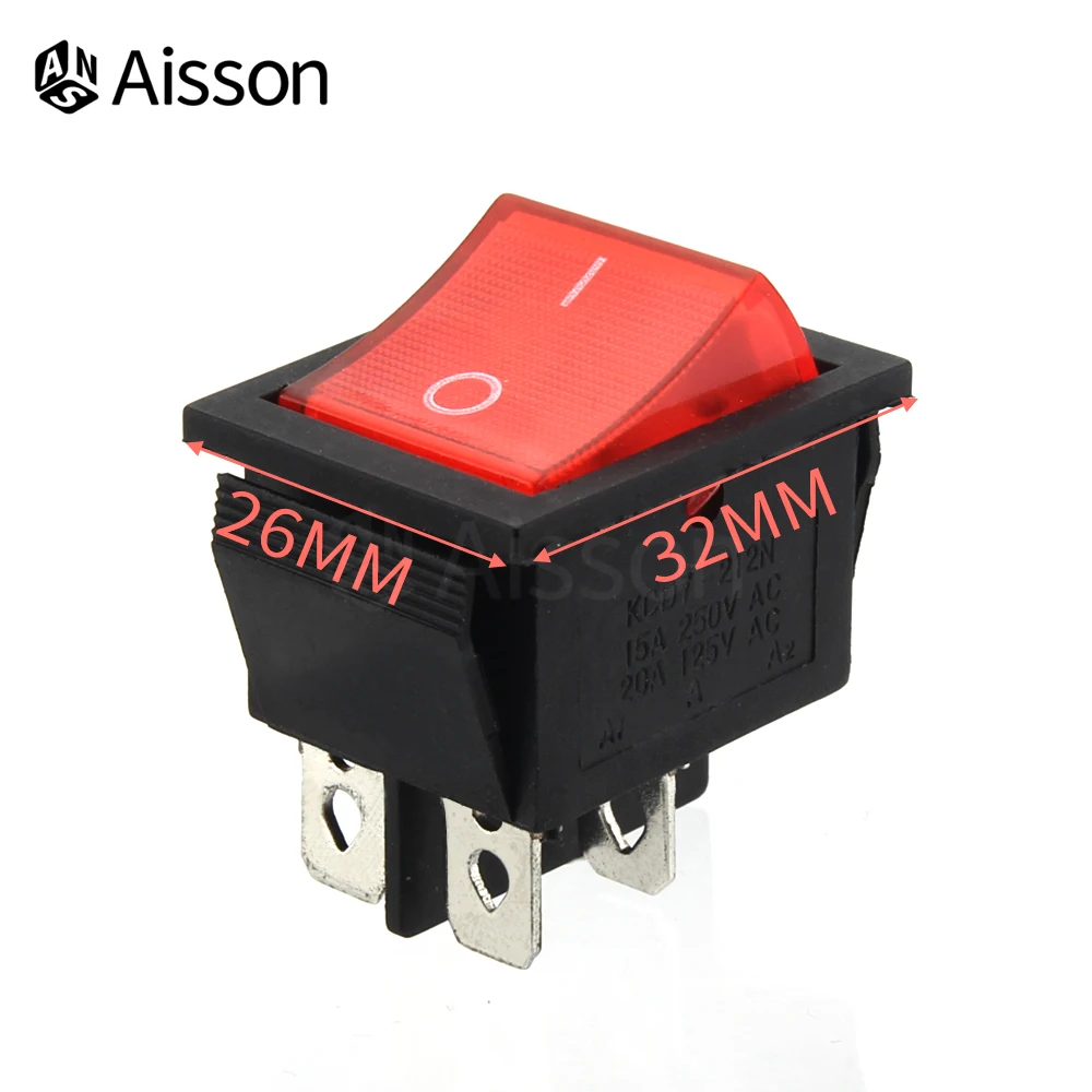 KCD4 4/6Pins Rocker Switch ON-OFF 2 Position Electrical equipment With Light Power Switch Switch cap 16A 250VAC/ 20A 125V