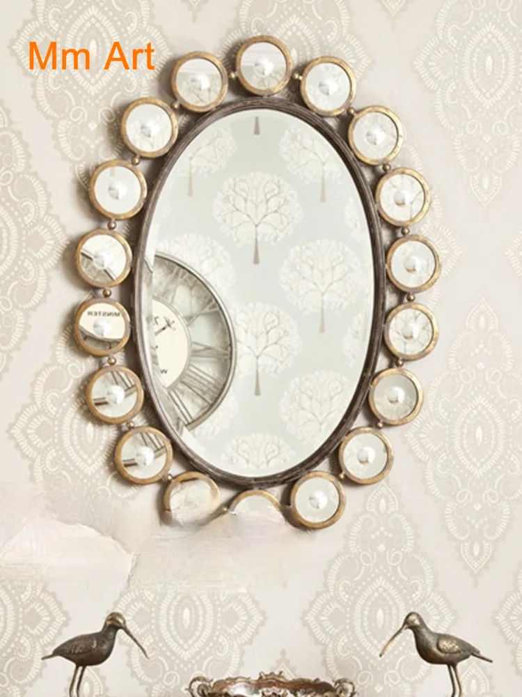 Makeup Mirror Dressing Mirror round Mirror Bathroom Mirror Decorative Mirror Simple Modern Decorative Wall Mirror Home