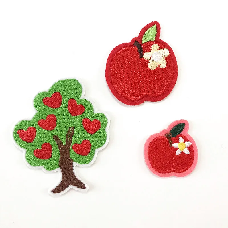 cute lovely fruits flowers vegetables  patches Embroidered Stickers Iron on for Jacket Jeans Decoration children's bag hat patch