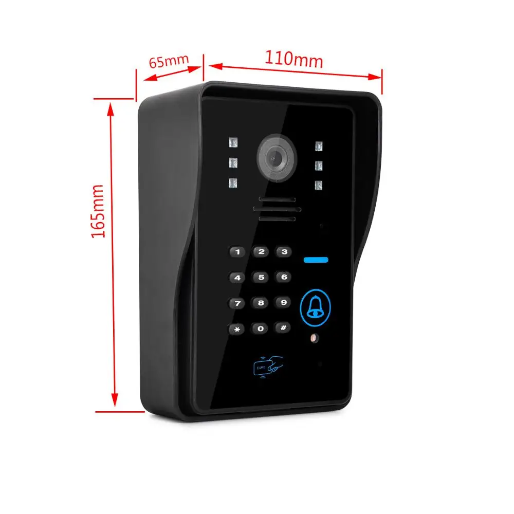 TUYA 1080P 7 pollici Touch Screen a colori Wifi Videocitofono Smart APP Citofono domestico Password Sblocco Sistema di controllo accessi RFID