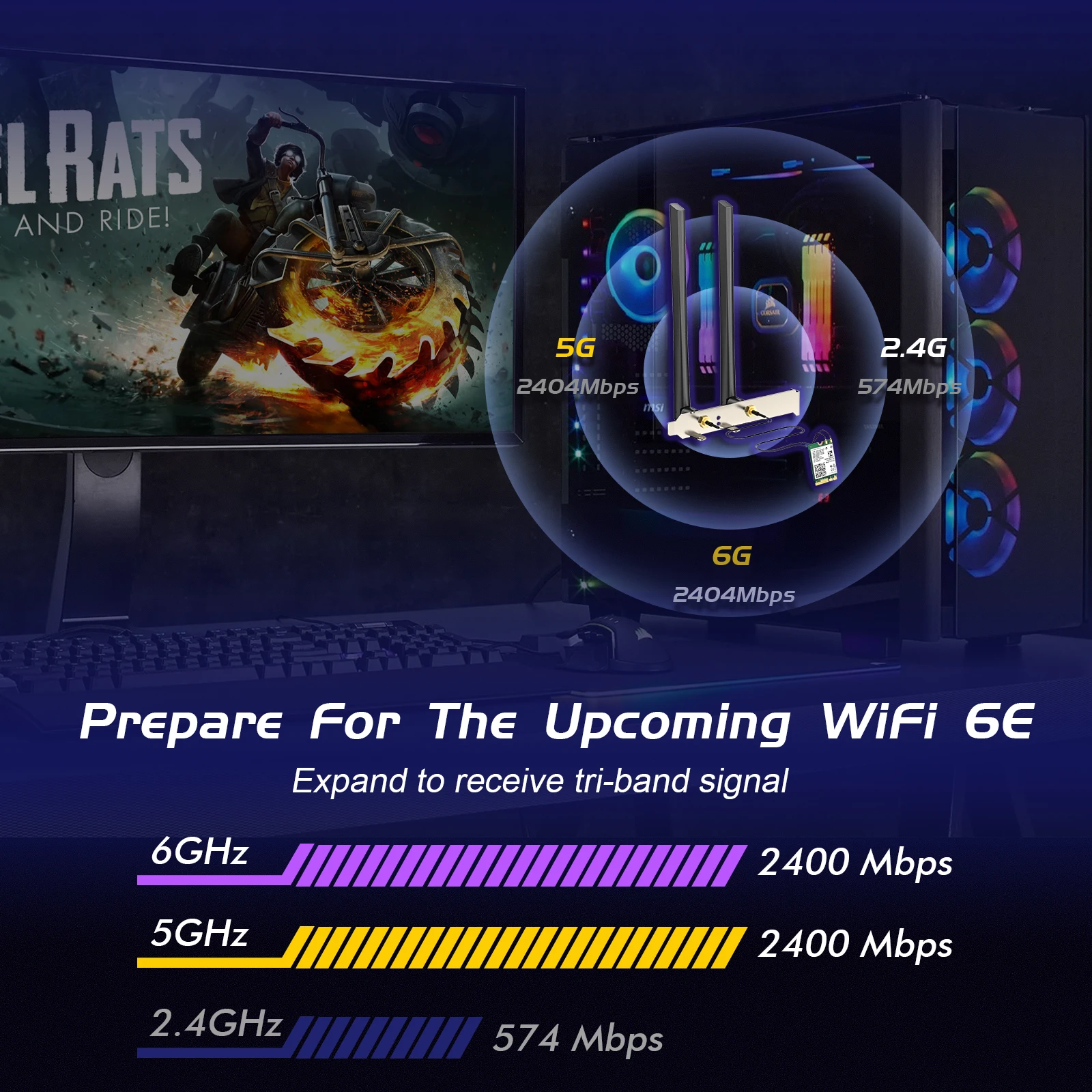 Imagem -03 - Edup Wifi 6e sem Fio Pcie M.2 Bluetooth 5.3 Placa de Rede Pci Expres 5374mbps 802.11ax Pci-e Ax210ngw com Antenas 6dbi Win10