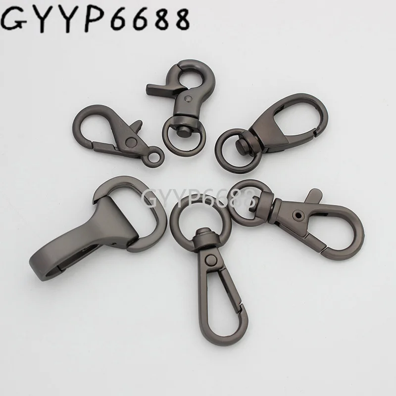 10-30-100 pieces 6 style matte gun color snap hook for shoulderbag swivel clasp hooks purse accessories