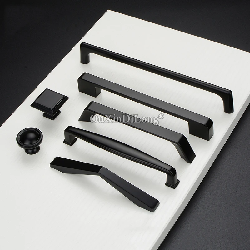 Classic Black 10PCS European Solid Kitchen Cabinet Door Handles Cupboard Wardrobe Drawer Wine TV Cabinet Pulls Handles & Knobs