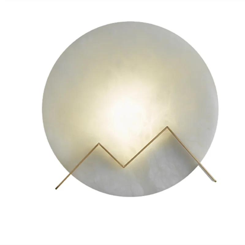 

Led Round Marble Wall Lamp For Hotel Living Room Tv Background Bedroom Headboard Stairs Aisle Attic Gold Copper Body Light