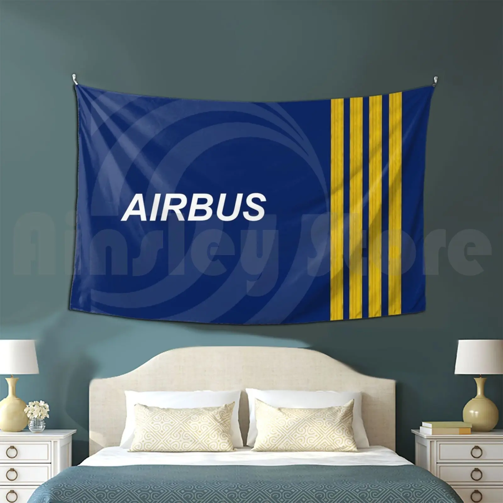 Airbus Tapestry Living Room Bedroom Airbus Aviation Jet Plane Pilot Captain Stripes Four Airways Jesus Christ