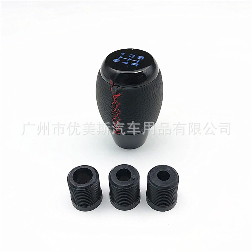 

Universal 5 10 Speed Car Aluminum Leather Manual Gear Shift Knob Stick MT AT Red Line Gearstick Lever Shifter Knob