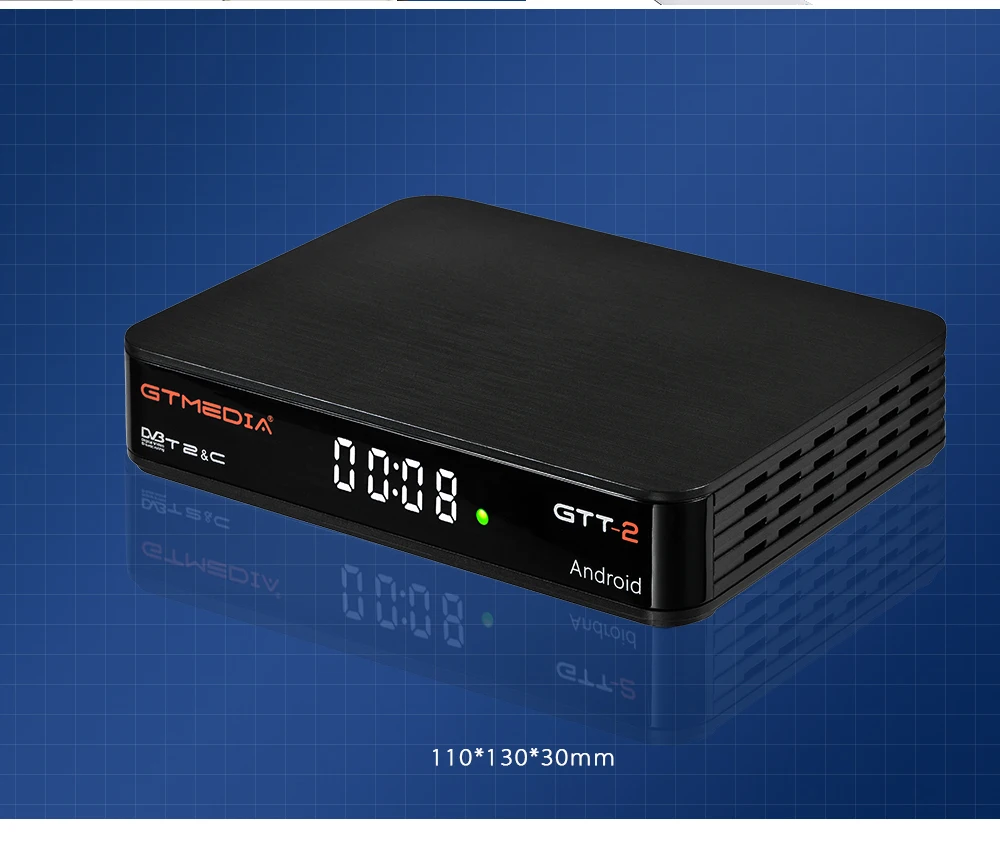 Gtmedia-receptor satélite GTT2, decodificador con Android 6,0, DVB-T2/cable/ISDBT, Amlogic S905D, 2 + 8GB, H.265, WIFI integrado, 2,4G