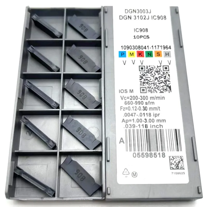 DGN3102C IC908 DGN3102J IC908 Cemented Carbide 3mm Grooving Insert High Quality Tool DGN 3102 CNC Turning Insert